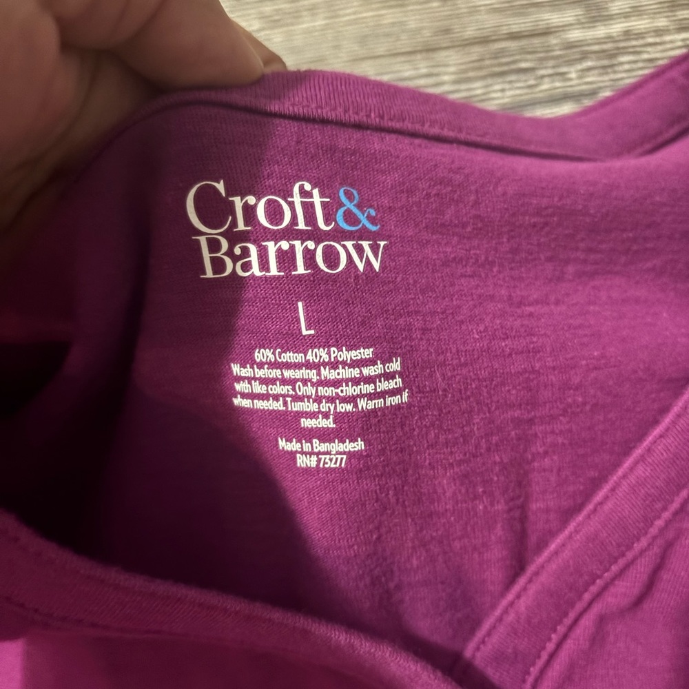 Women's Croft and Barrow Elbow Sleeve Utility Henley Top - Picture 2 of 2